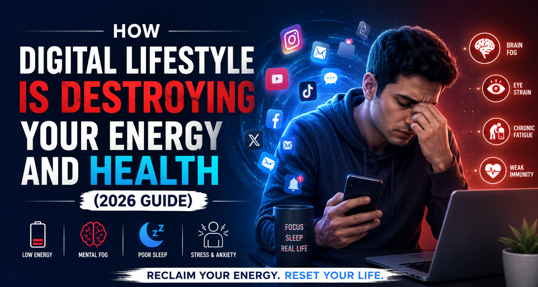 How Digital Lifestyle is Destroying Your Energy and Health (2026 Guide)